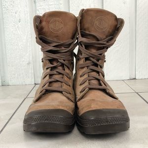 Brown leather men’s palladium boots